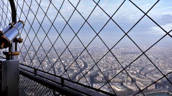 Traveling France. The Eiffel Tour. The view from the upper level of the third floor.